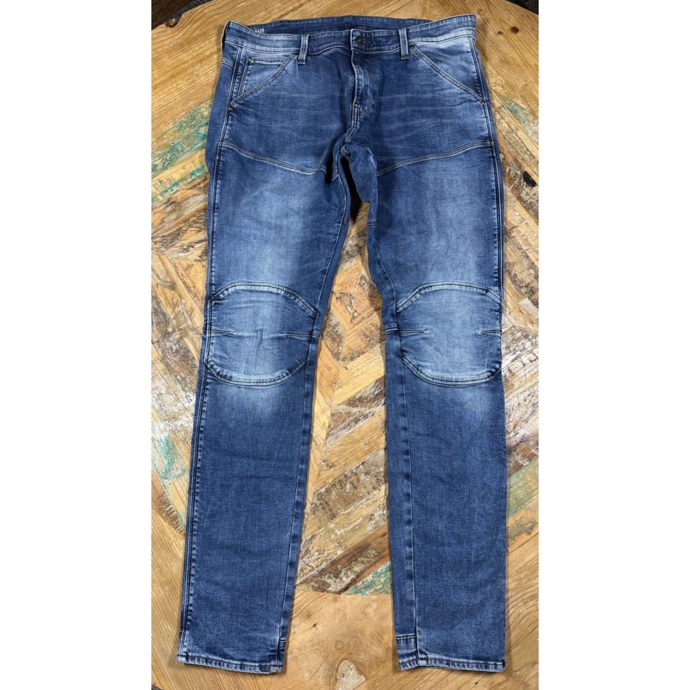 G-Star Raw 5620 3D Skinny Elwood Jeans Blue Denim Moto 40x38 51026-8968-071